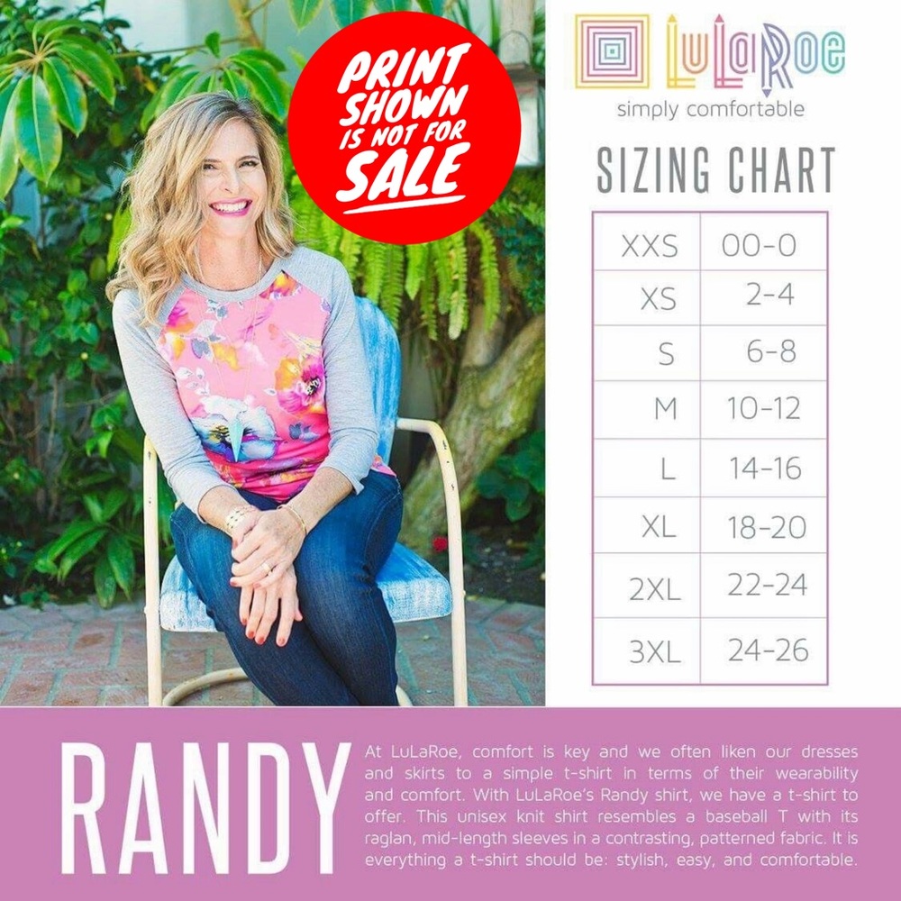 LuLaRoe Randy Raglan T-shirt - Picture 8 of 8